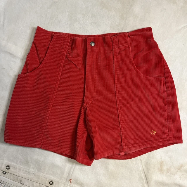 Vintage 80’s OCEAN PACIFIC Red Corduroy OP Shorts 38” Surfer HANG TEN Skater USA