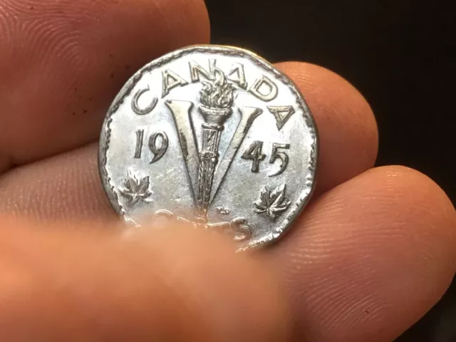 1945 Canadian Five Cent, Canada Nickel, 1 Coin