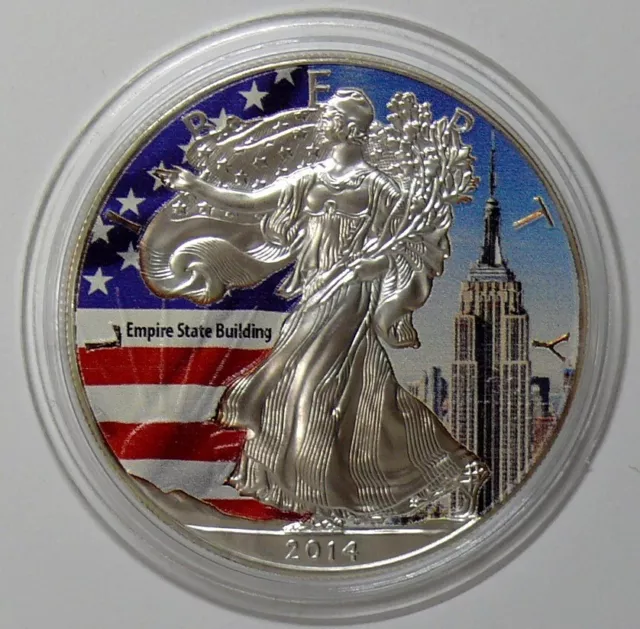 USA 1 Dollar 2014 Wahrzeichen Empire State Building, 1 Oz Silber