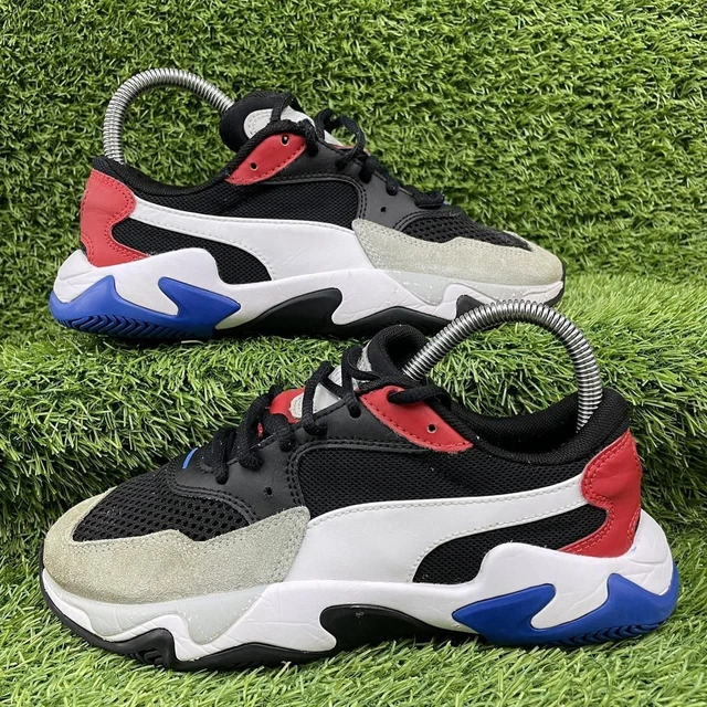 PUMA STORM ORIGIN Suede Grey White Blue Red Chunky Trainers Size