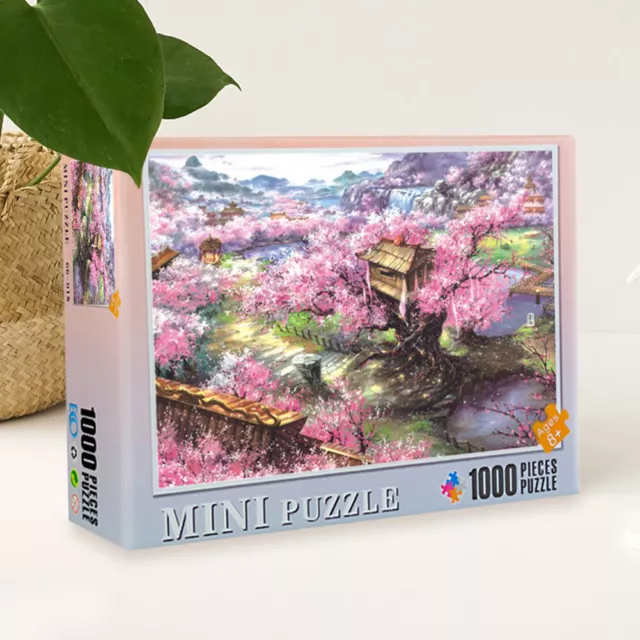 1000 Stück Kartonpuzzles Bildpuzzle für Jungen und Mädchen (Kirschblüten-Hügel)