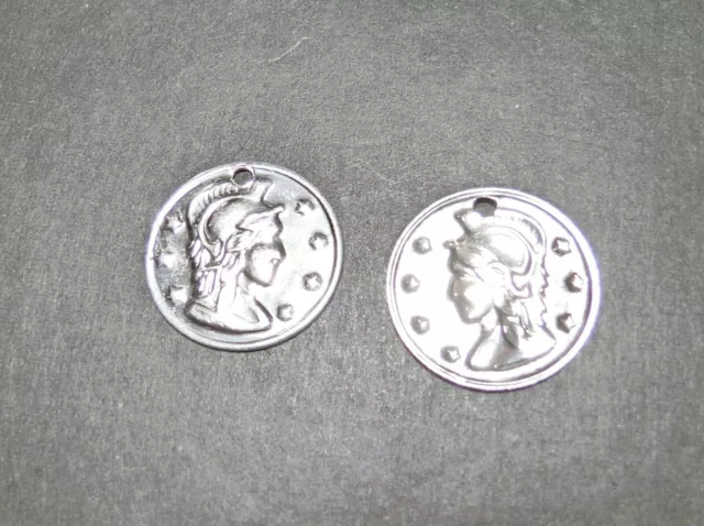 20pc 16mm Silver Metal Roman Coin Pendant Bead Jewellery Accessory Charm 2