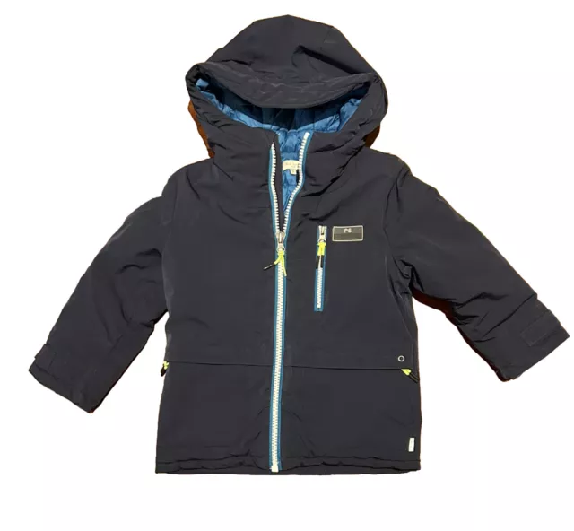 Paul Smith Junior Boys Coat Winter Sz 5 A Navy Blue Jacket Hooded