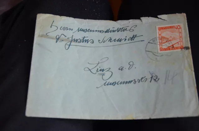 österreich OBERÖSTERREICH BRIEFHÜLLE CA. 1948 WERNSTEIN INN - LINZ MUSEUMSTRASSE