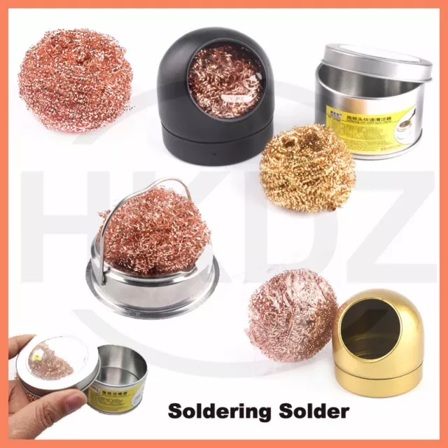 Welding Soldering Solder Iron Wire Cleaner Stand Iron Tip Wool Steel Cleaning