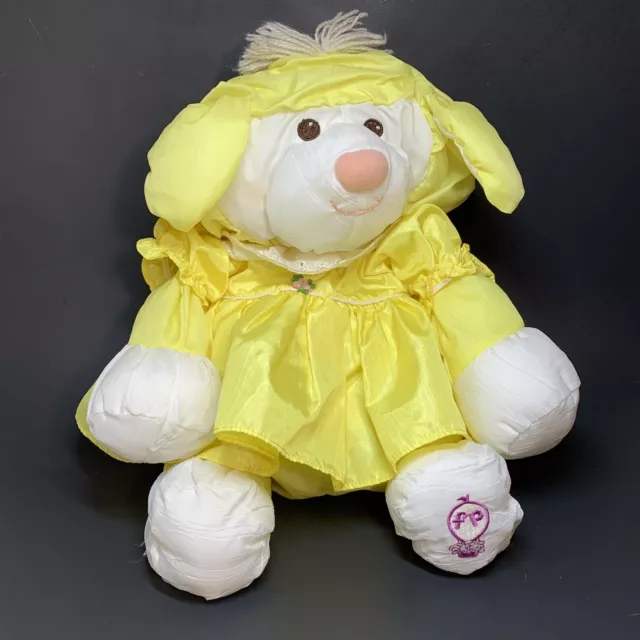 1986 Vintage Fisher Price Puffalump 15" Yellow Plush Stuffed Animal Lamb Sheep