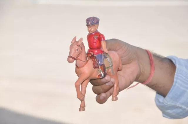 Vintage Niño Caballo Rider Colorido Celuloide Figura, Japón