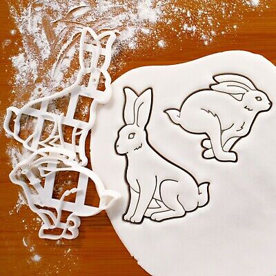 Set of 2 Hare cookie cutters - jackrabbit ears rabbit woodland wildlife animal