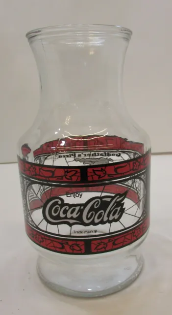 Vintage 1970s Coca Cola Godfathers Pizza Anchor Hocking Glass Jar Carafe Pitcher