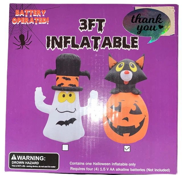 INFLATABLE PUMPKINS 3’ Tall Battery Operated Halloween, Decoration