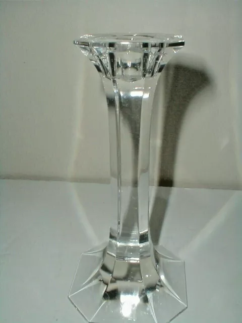 Dresden Crystal German Clear Glass Multiside Octagonal Candle Holder Candlestick