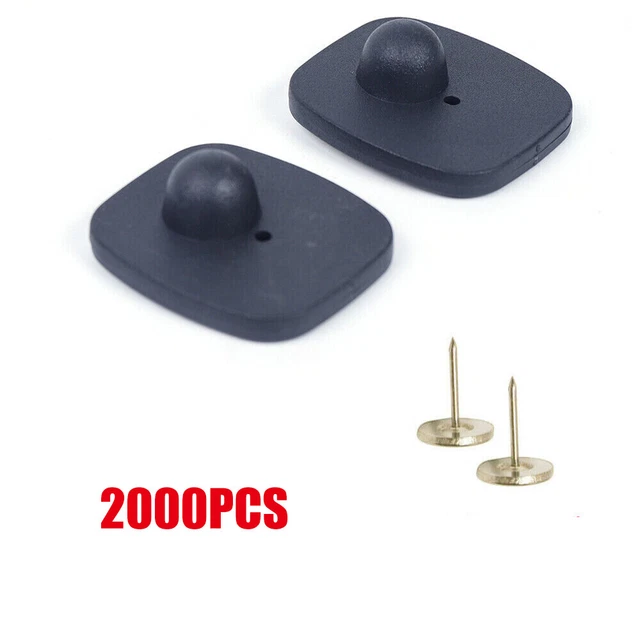 2000 Hard Tags W/Pins EAS Clothing Security Mini 8.2 MHZ Hard Anti Theft 43*50mm