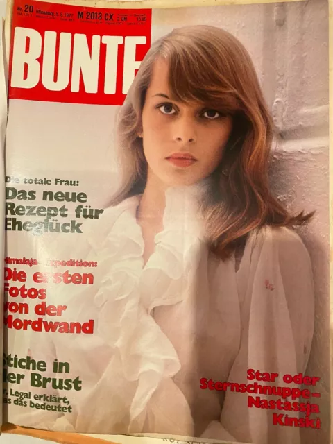 BUNTE ZEITSCHRIFT 20/ 1977, Nastassja Kinski ,Bunte Magazine EUR 9,99 ...