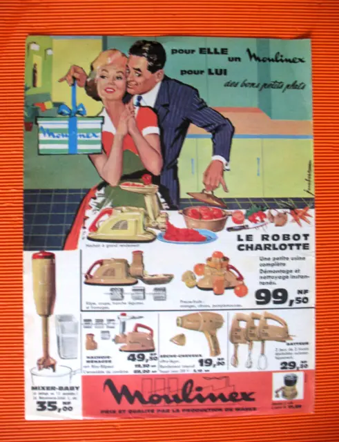 Publicite De Presse Moulinex Electro Menager Pour Elle Pour Lui French Ad 1960