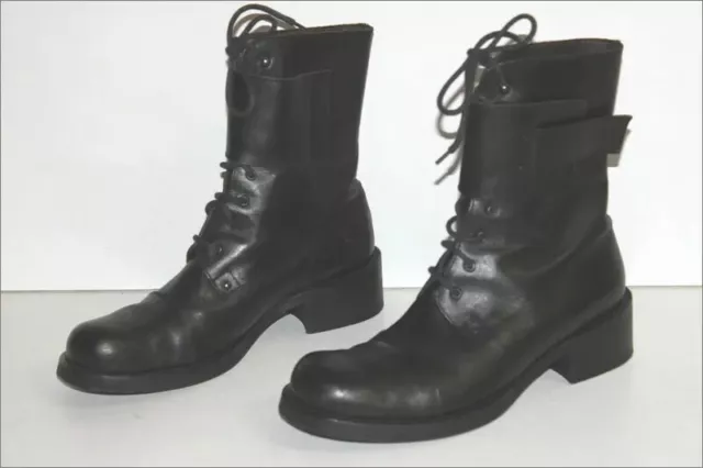JANET & JANET Bottines Cuir Noir Bouts Ronds Scratchs  T 40 TTBE