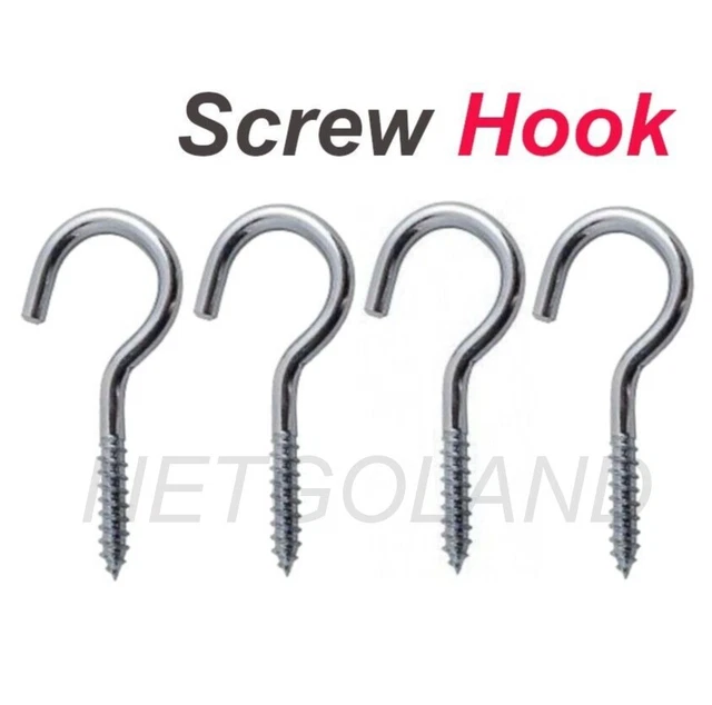 4 Pk Steel Zinc Plated 3/16" Wide X 3 1/2" Long Ceiling Lag Screw Hook NGL-4X