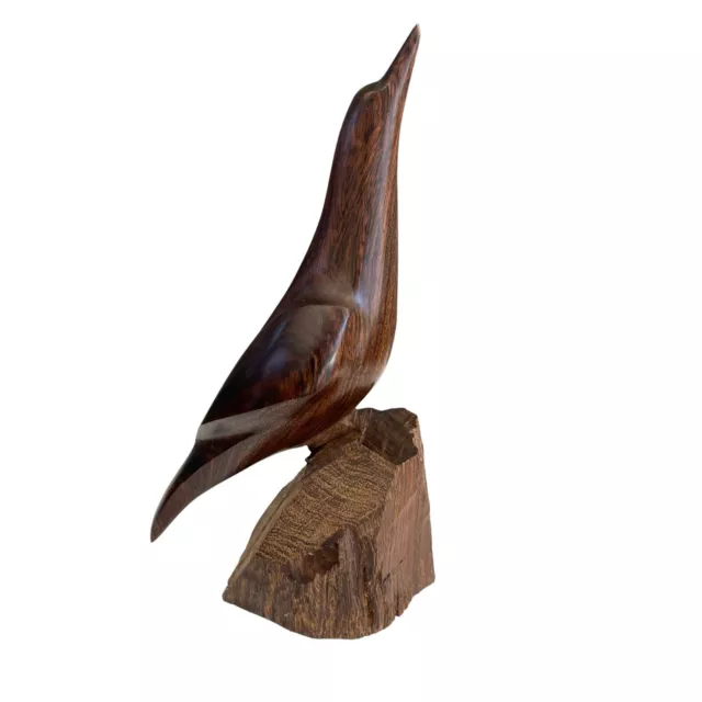 Carved Wooden Dove Sculpture Mid-century Modern Modern 8 Inch Tall