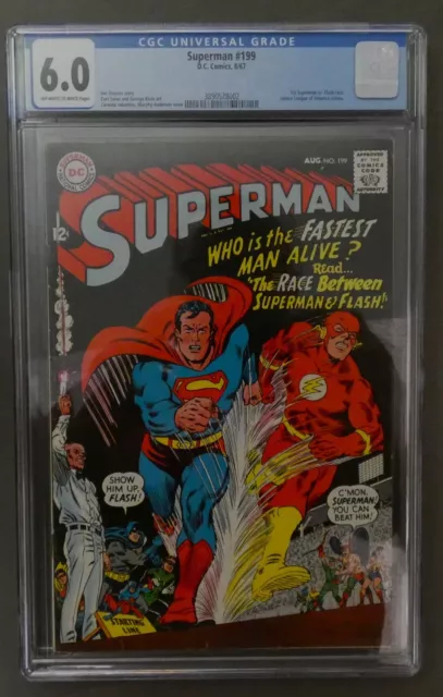 Superman #199 (1967) CGC 6.0 1st Superman vs. Flash Race DC Comics