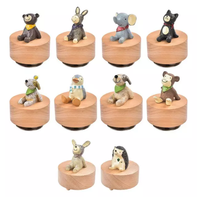 Carillon in legno a forma di animali Base girevole Ornamento rotondo Castle