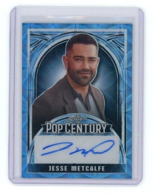 JESSE METCALFE 2024 Leaf Pop Century Metal Blue Prizm Signature Auto 