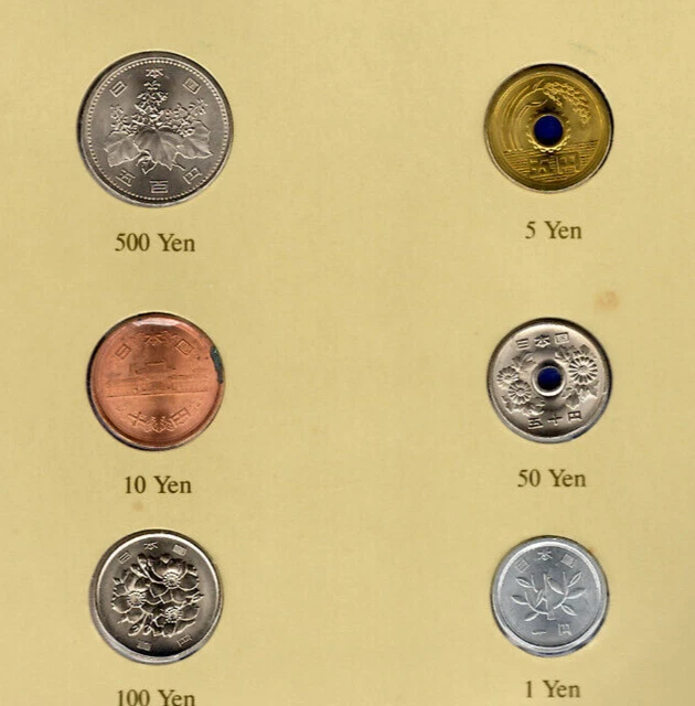 Coin Sets of All Nations Japan 1980-1983 UNC 100 Yen 1981 500 Yen 1983 3