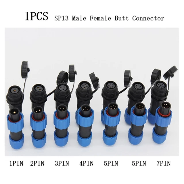 Durable SP13 Waterproof Plug Socket Connector Pair for Cable Connections 17 Pin