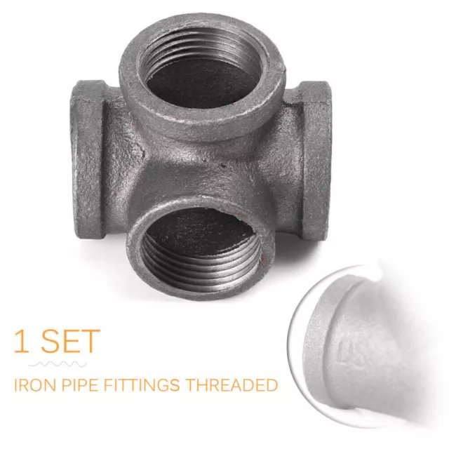 1x 3/4" Inch Side Outlet Tee Malleable Iron Pipe Fittings Threaded Tool Black