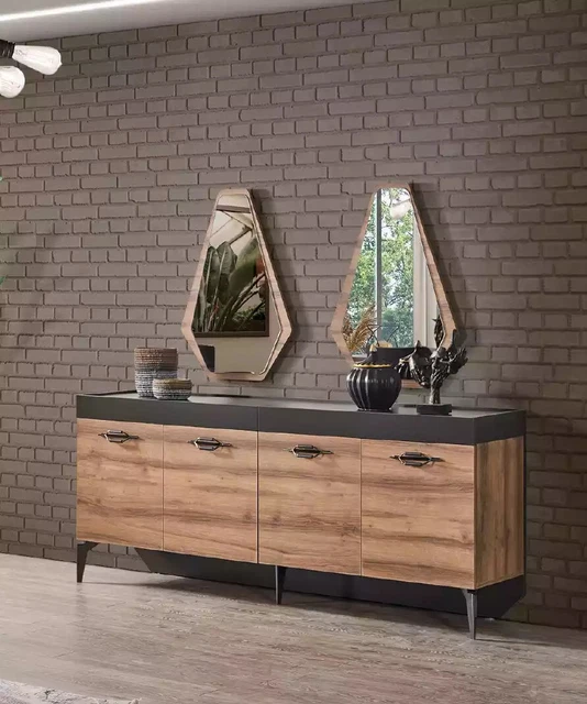 Juego completo de muebles de comedor mesa de comedor sillas muebles de madera marrón 5 piezas Nuevo