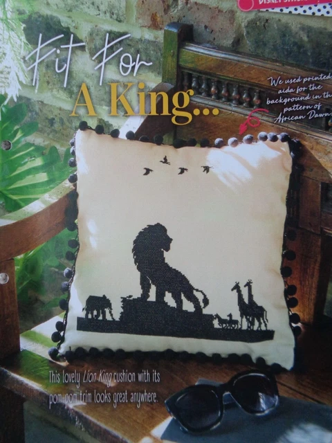 Disney's Lion King silhouette design cross stitch chart for a cushion cover