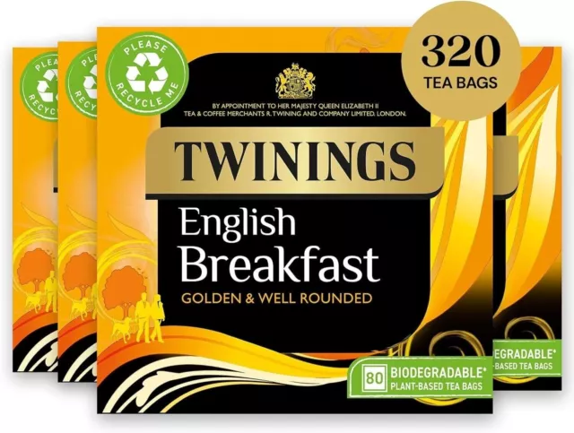 Twinings English Breakfast 320 Tea bags Multipack of 4 x 80 Tea bags