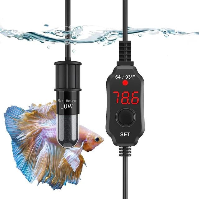 Mini Aquarium Fish Turtle Tank Heater 10W Thermometer Temperature Control 1 Gal