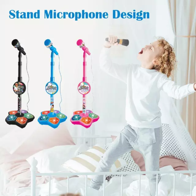 Musical Microphone & Stand Children's Karaoke Mic Singing Toy Gift GXxpa L0Q2