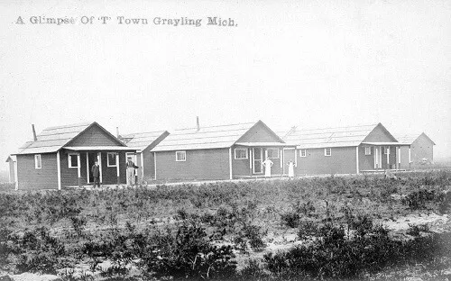 Street View Residences Grayling Michigan MI Reprint Postcard