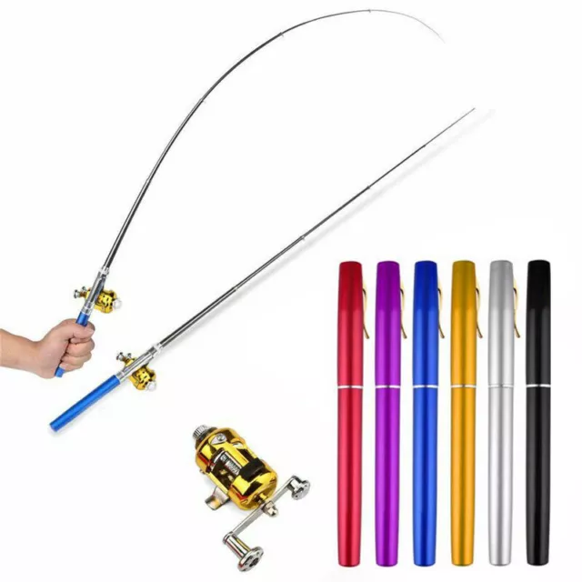 Mini Caña de Pescar Telescopic Pocket Fish Pen Fishing Rod Pole Reel Portable