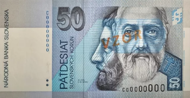 Slovakia 50 Korun 2002 Specimen Banknote Unc, Very Scarce