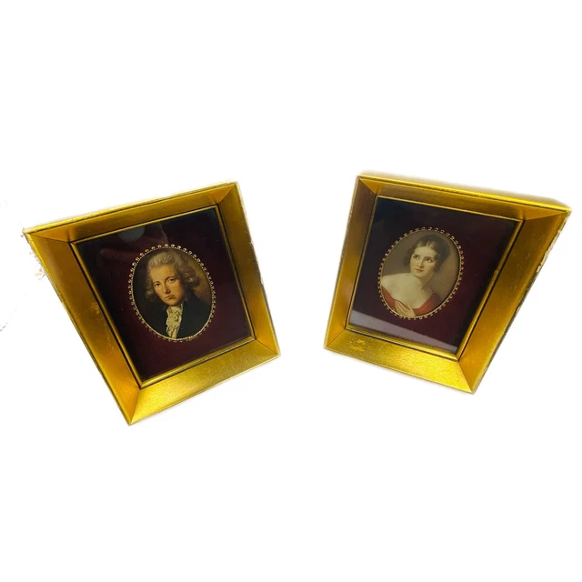 Vintage Framed Prints William Pitt & Pauline Bonaparte  English Prime Minister