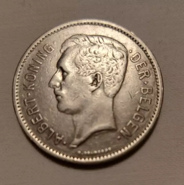 MÜNZE 5 Frank, 5 Francs, EEN BELGA, 1931, Albert König der Belgen