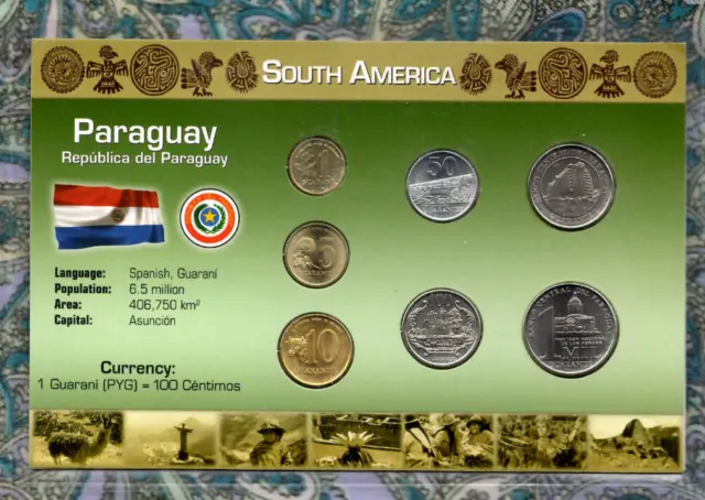 Littleton World Coin Set Paraguay UNC 1992-2008 50,,1000 Guaranies 2008