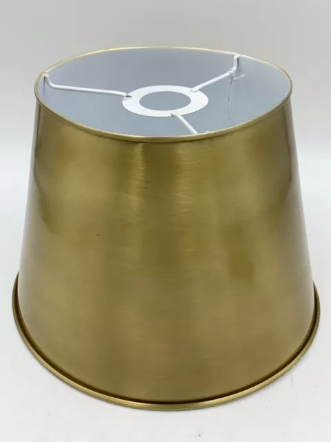 Pottery Barn Hood Tapered Metal Shade Brass Large 12.5" Diam #4023F READ