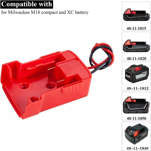 For Milwaukee M18 Battery Adapter Dock with Soft Wires Power Wheels DIY Robotics