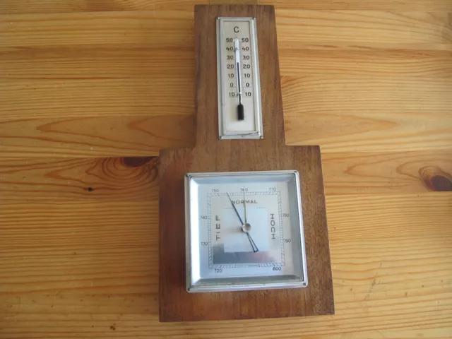 Wetterstation aus Holz , Hygrometer , Thermometer,  20er Jahre  /Gebraucht