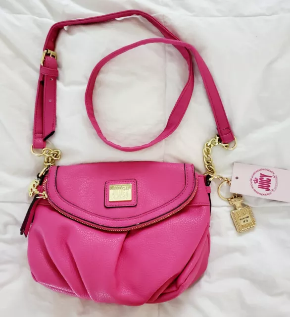 NWT VINTAGE Juicy Couture Hot Pink Pebble Shoulder Bag Crossbody Purse