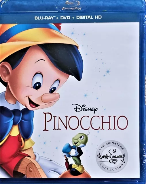 Pinocchio NEW Blu-Ray/DVD/HD Digital Disney Signature Collection Factory Sealed