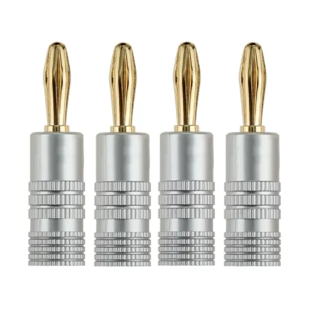 24K Gold Plated 4mm Musical Audio Speaker Banana Plugs For Cable Wire Connector