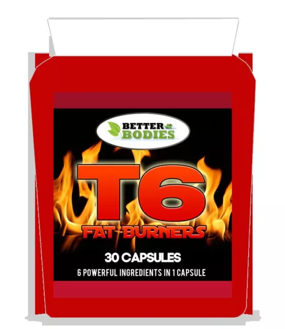 T6 Very Strong Fat Burners Weight Loss Diet Pills Slimming Safe & Legal 30 Caps