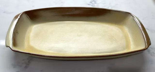 Frankoma Pottery Plainsman Brown Satin 5Q Rectangular Serving Dish Platter MCM