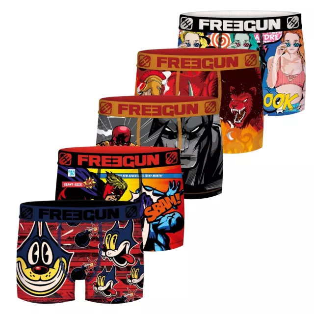 Freegun Comic Garçons Boxer Multicolore Pression sans Intervention 1er Lot Neuf