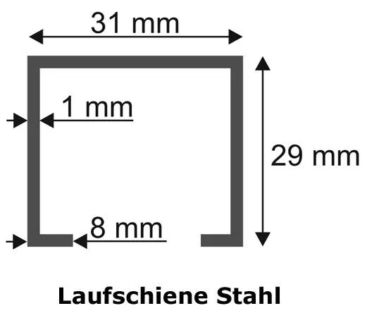 2 x 2m Laufschiene + 2 x Beschlag 90kg Rollenwagen Schiebetür 3