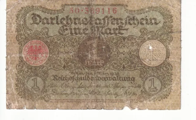 1920 Germany 1 Mark Banknote  P# 58 - Good - # 23496