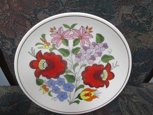 Kalocsa Hand Painted Porcelain Decorated Beautiful Wall Plate 7 1/2" 2